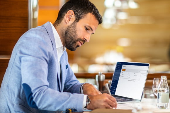 Man working on a laptop