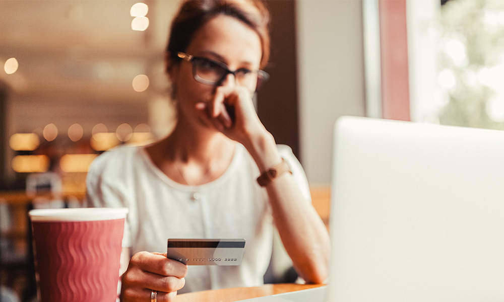 Woman sitting at a computer