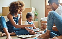 Family playing on the floor