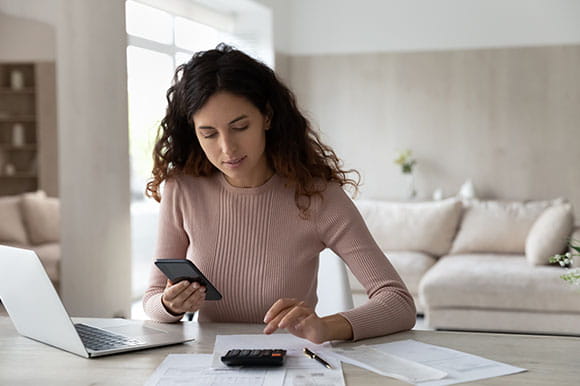 woman working at a computer