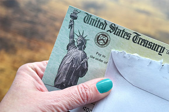 A US Treasury check