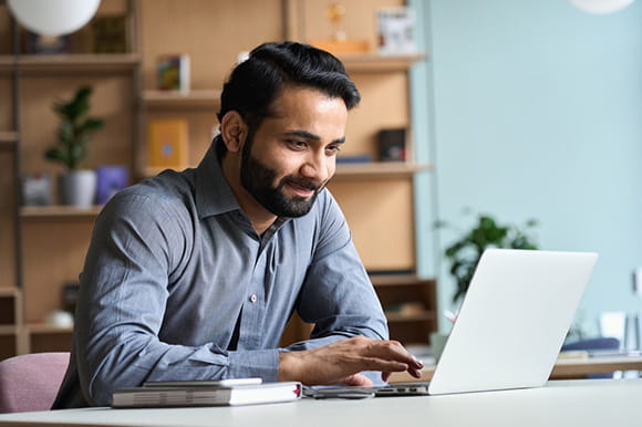 Man working at a computer