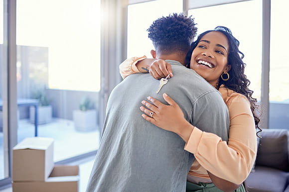 Father and daughter embracing each other