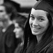 happy woman graduate, college education plan