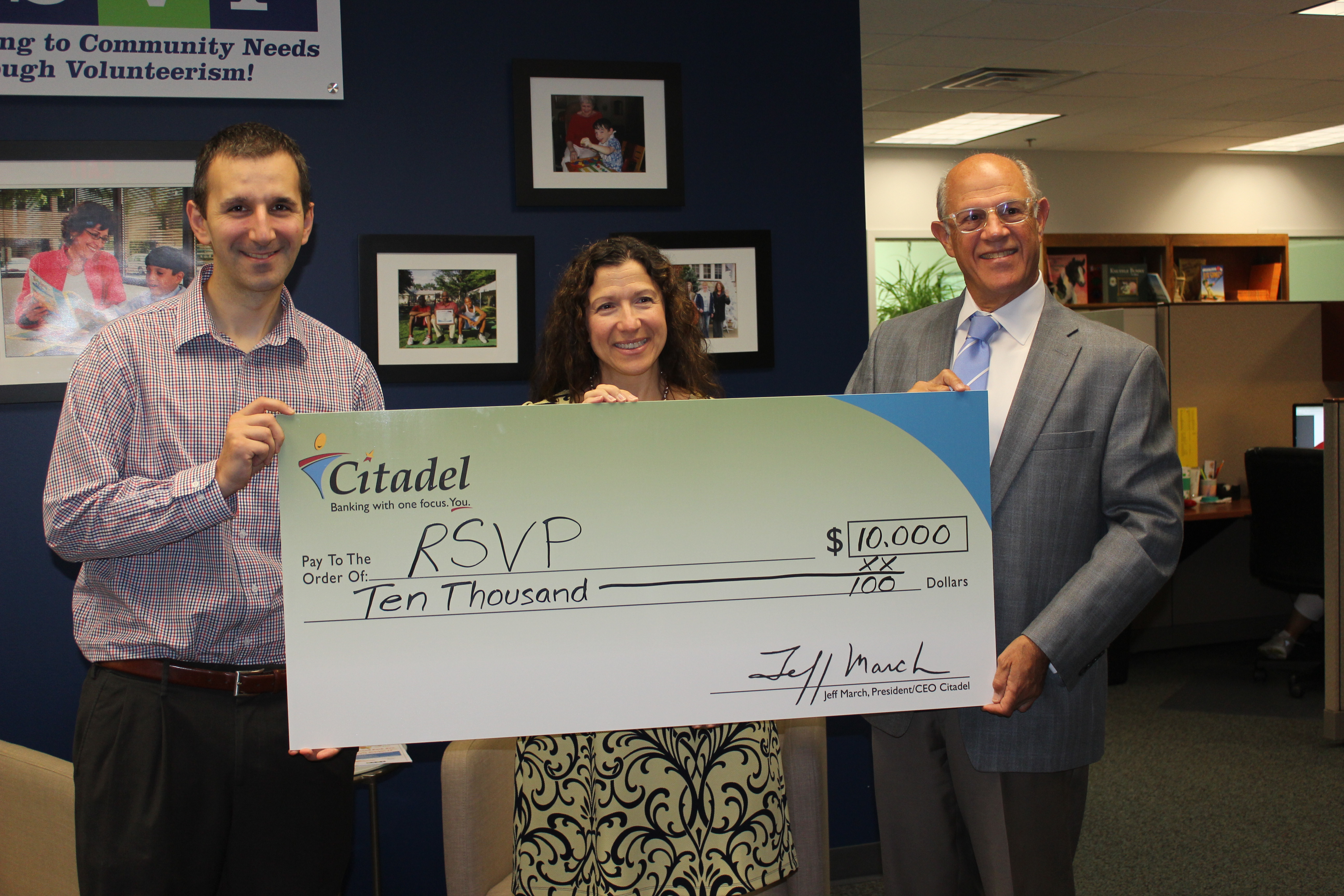 Citadel presents big check to RSVP.